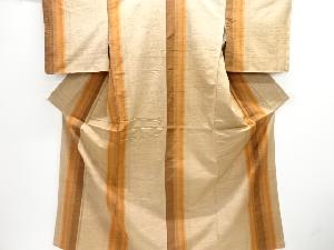 米沢ぜんまい紬　縞織り出し着物